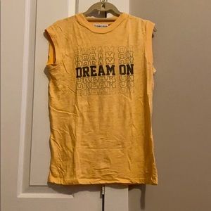 Yellow “Dream On” tank top